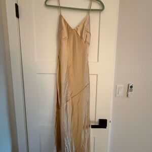 Petal & Pup Beige Satin Slip Dress